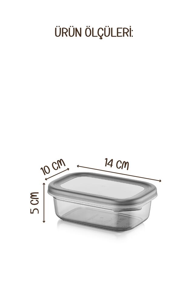 Set of 6 Peggy Rectangular Spice Storage Containers with White Screen Printing Label 400 ml Anthracite - 8