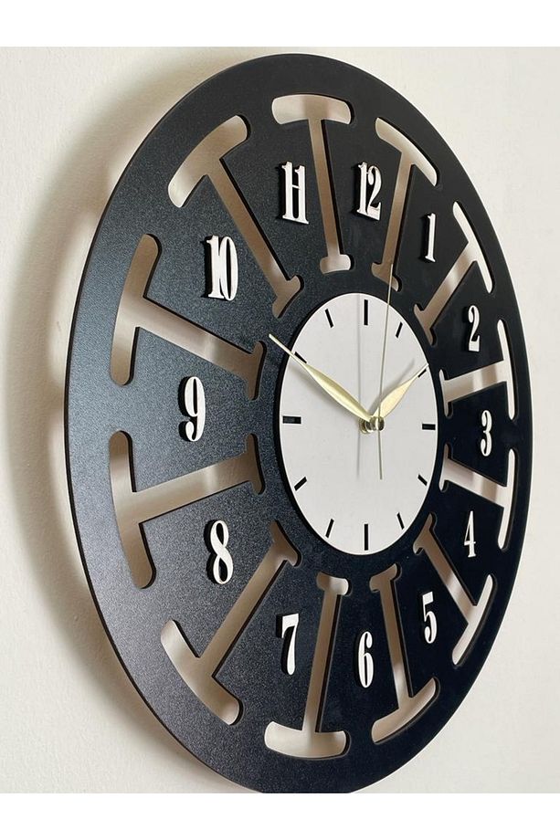 Lazer Kesim Dekoratif Duvar Saati 40x40 - 2