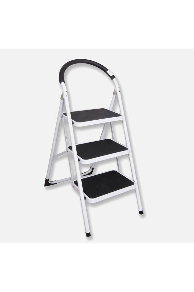 Metal 3 Basamaklı 67x36x23 Cm Katlanabilir Ev - Ofis Tipi Oturaklı Merdiven - 1