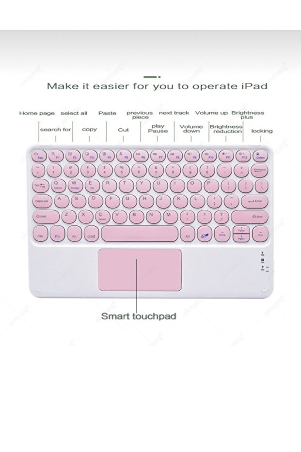 Ipad Air 4/5. Nesil 10.9 Uyumlu Bluetooth Klavye Touchpad Slim Kablosuz Wifi Q Klavye - 4