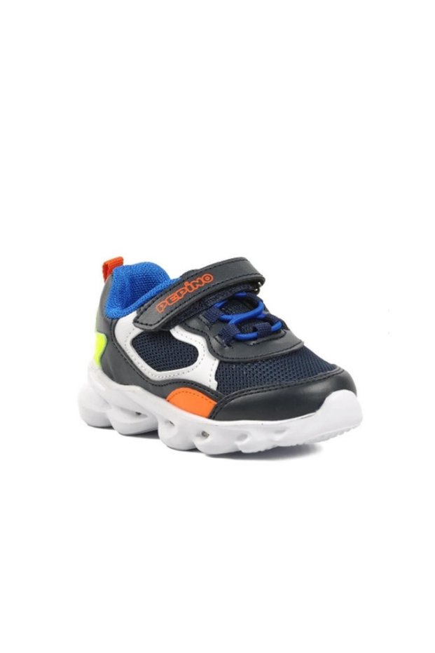 Navy blue-purple-orange Children's Sports Shoes 1253
