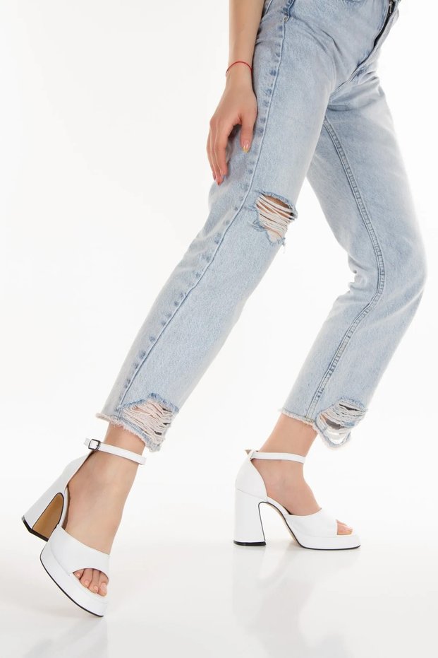 Women's Ankle Strap Platform Heeled Shoes