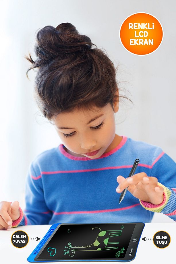 Writing Tablet Lcd 12 Inç Dijital Kalemli Çizim Yazı Tahtası Grafik Not Yazma Eğitim Tableti - 5