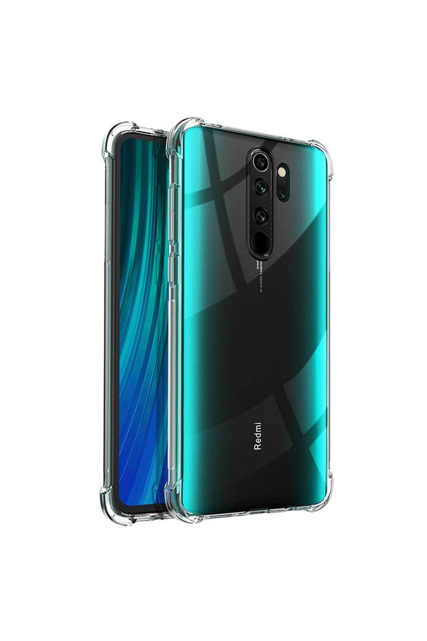حافظة شفافة متوافقة مع هاتف Xiaomi Note 8 Pro مع حماية للزوايا البارزة