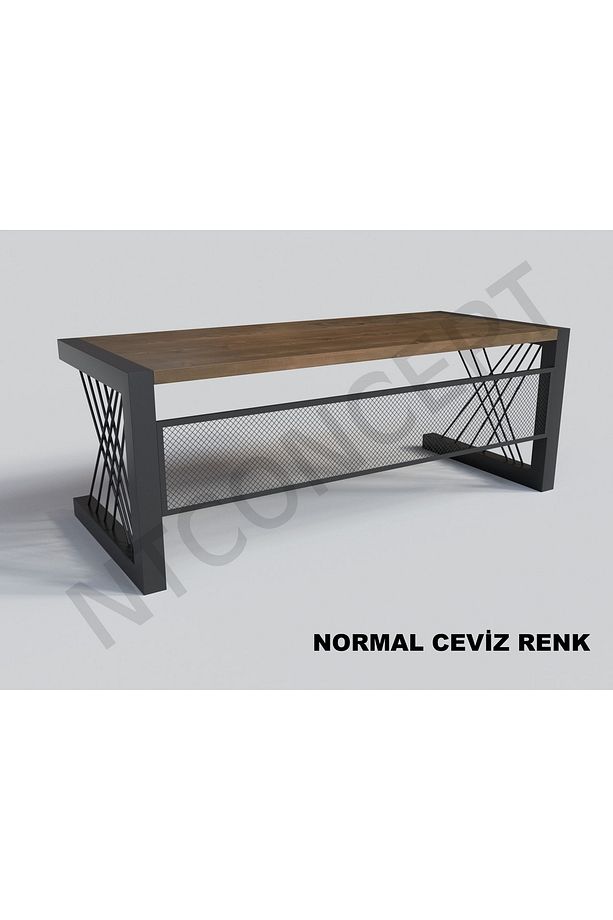 Ntconcept Alfa Normal Ceviz Renk Masif Ahşap Ofis Ve Çalışma Masası 85cm-180cm - 3
