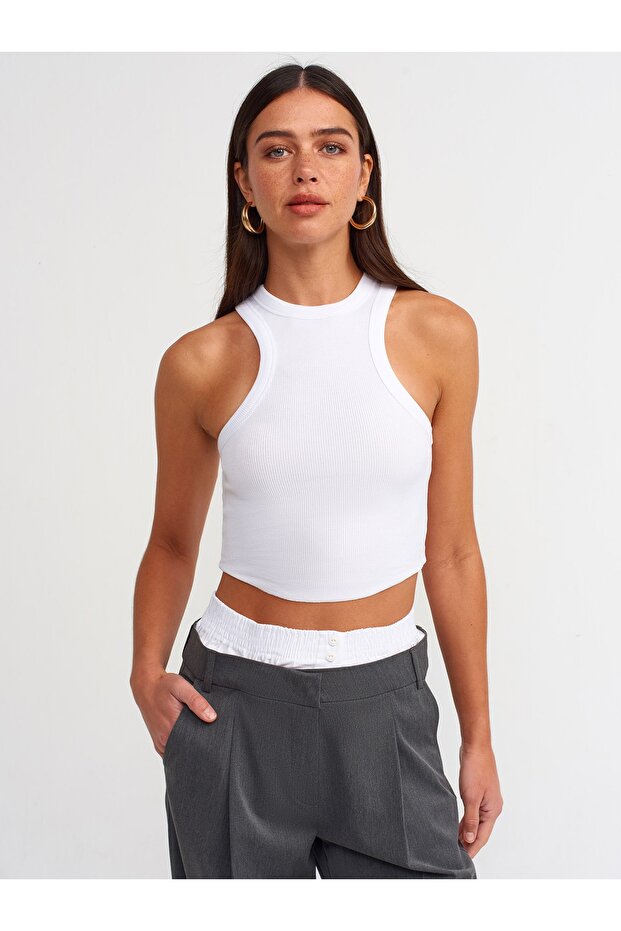 20610 Crop Top-alb - 1