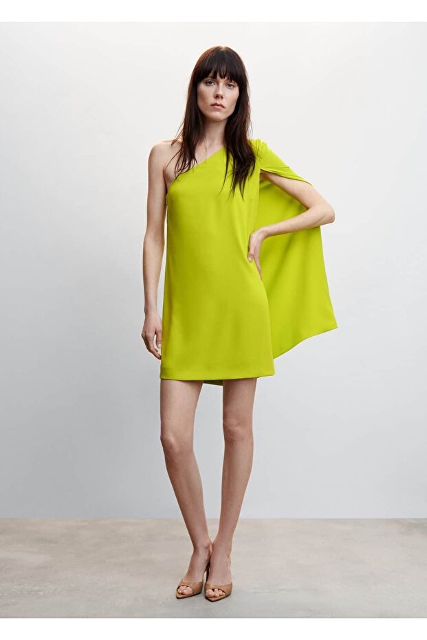 Asimetrik Pelerin Elbise - 2