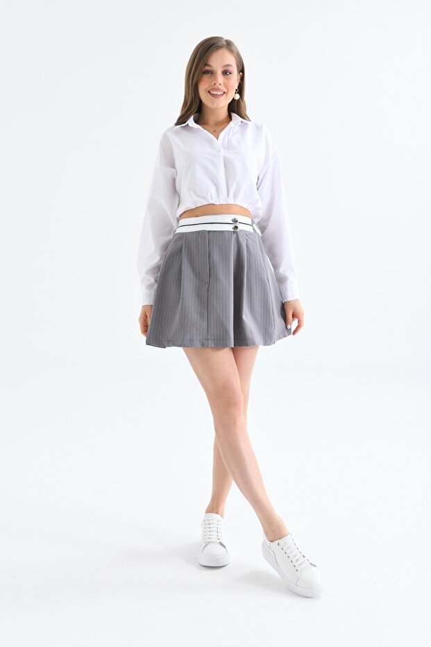 Women's Elastic Waist Striped Skirt