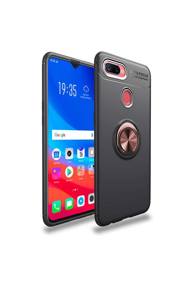 Oppo A7X Case Smooth and Soft Back Surface Ravel Cover with Ring Stand