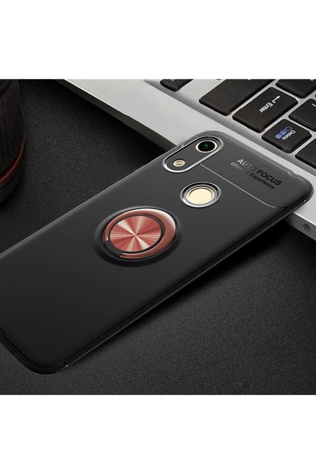 Huawei Honor 8A Case Smooth and Soft Back Surface Ravel Cover with Ring Stand