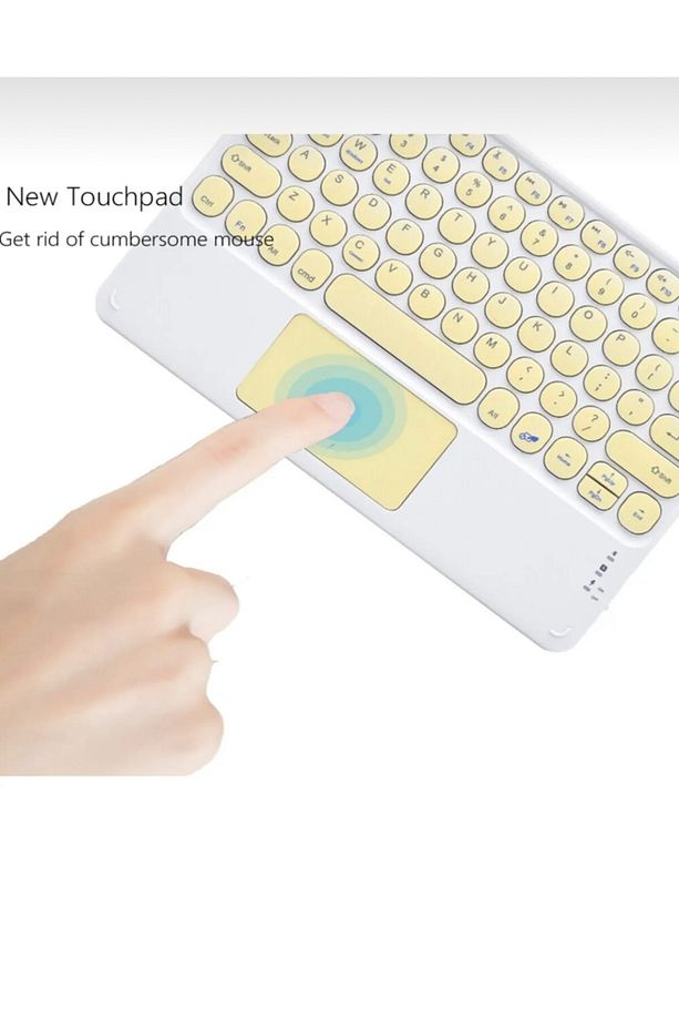 Ipad 9. 8. 7. Nesil 10.2" 2021  Uyumlu Bluetooth Klavye Touchpad Slim Kablosuz Wifi Q Klavye - 7