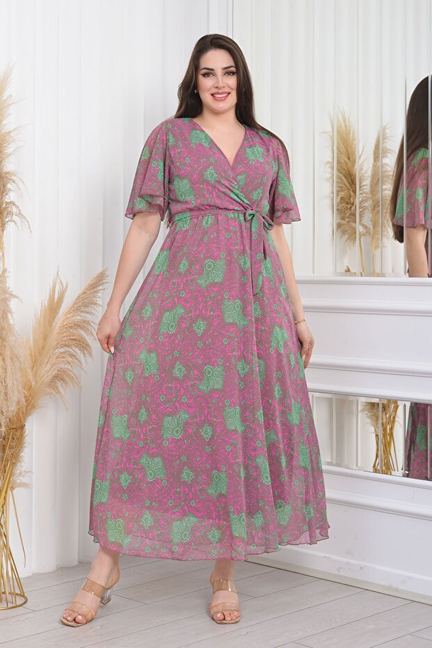 V-Neck Short Sleeve Chiffon