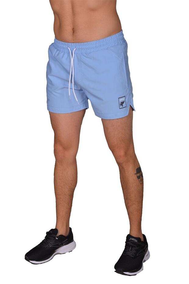 Micro Hit - Men's Blue Lined Sports Shorts -4231415