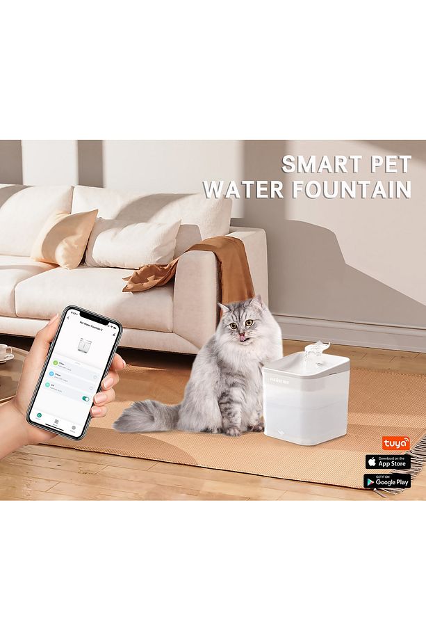 Wf004 Akıllı Kedi Köpek Su Sebili Su Şelalesi - Uv Su Filtrelemeli - Smart Wifi - Tuya App - 5