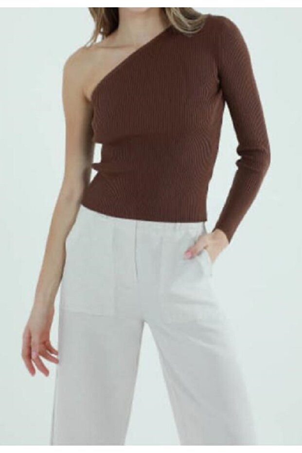 Tek Omuz Triko Bluz - 1