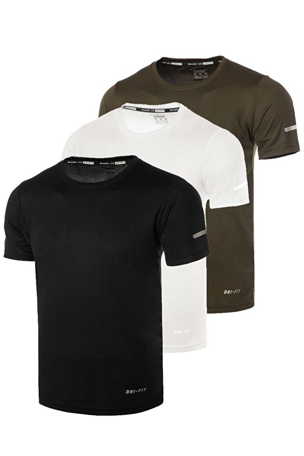 Men's 3 Pack Moisture Wicking Quick Dry Athletic Sports Tshirt