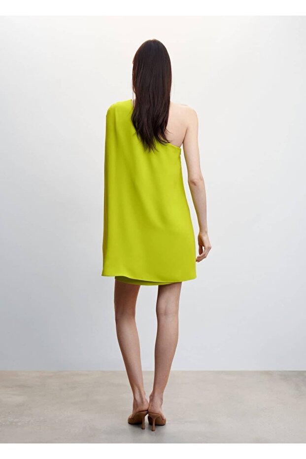 Asimetrik Pelerin Elbise - 4