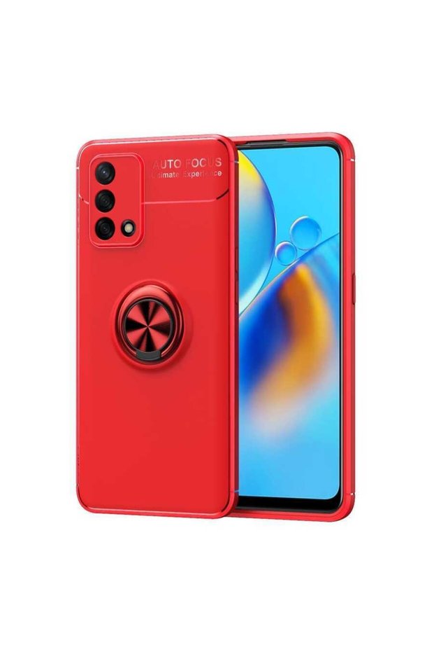 Oppo A74 4g Case Smooth and Soft Back Surface Ravel Cover with Ring Stand