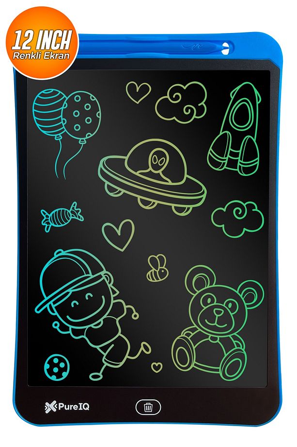 Writing Tablet Lcd 12 Inç Dijital Kalemli Çizim Yazı Tahtası Grafik Not Yazma Eğitim Tableti - 2