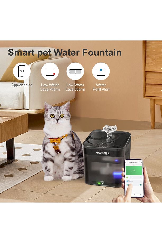 Wf004 Akıllı Kedi Köpek Su Sebili Su Şelalesi - Uv Su Filtrelemeli - Smart Wifi - Tuya App - 5