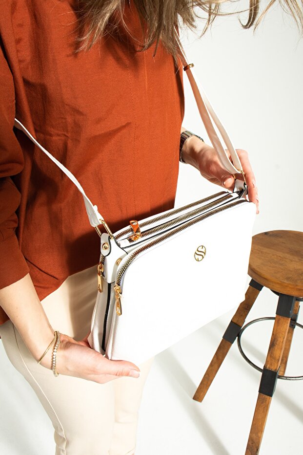 Sn 1329 Raven Women's Shoulder Bag White