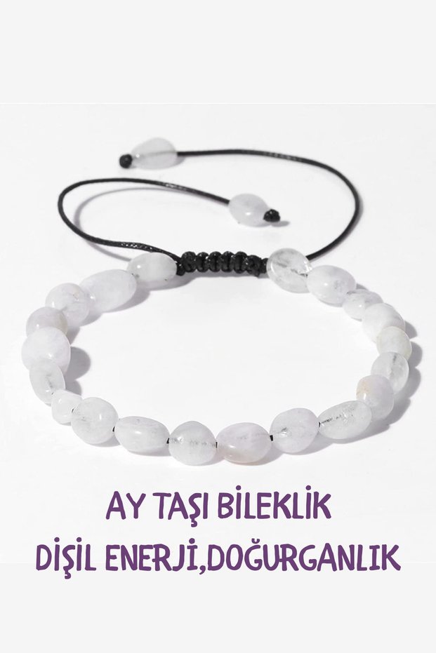 Moon Stone Natural Stone Bracelet (Female Energy, Balance) (Amorphous Cut)