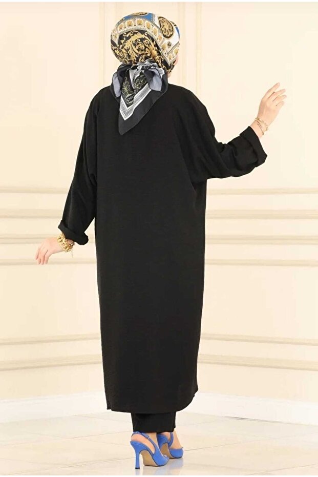 Wonderful Front Buttoned Linen Look Basic Suit - 2