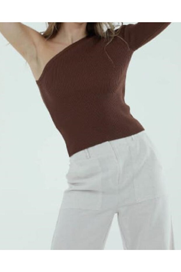Tek Omuz Triko Bluz - 2