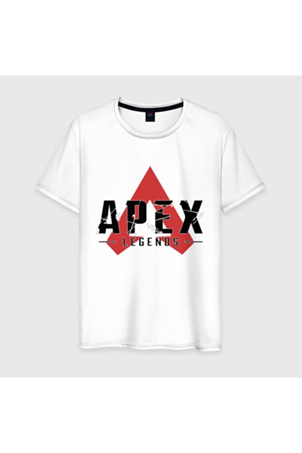 تي شيرت أبيض مطبوع عليه شعار Apex Legends للرجال