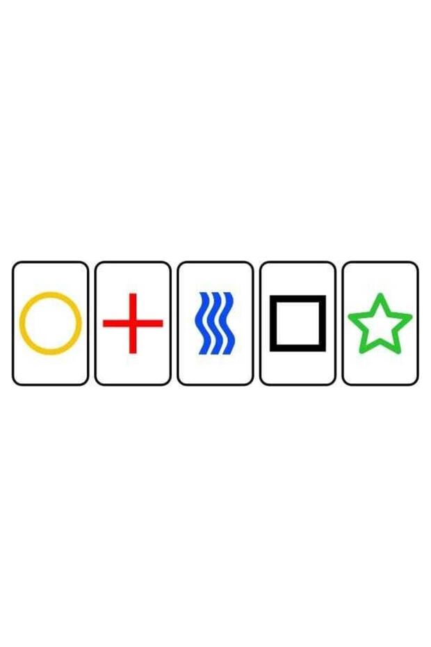 Esp Zener Card Colorful Clairvoyant Telepathy Card Zener Card Colorful Front Face Color Background