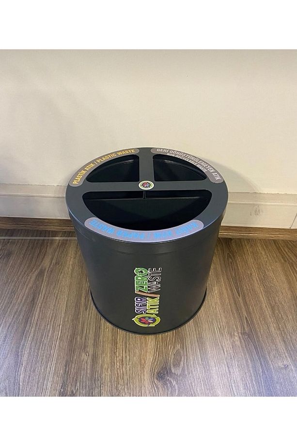 Masa Altı Geri Dönüşüm Kutusu Ofis Çöp Kutusu Metal Sıfır Atık Çöp Kovası Plastik Kağıt Atık Kutusu - 6