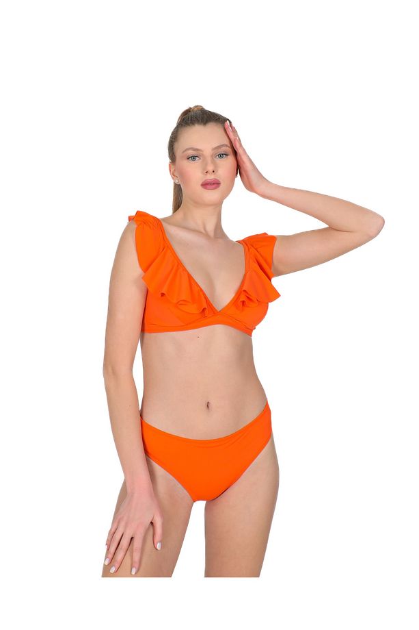 Volanlı Bikini Takımı Oranj - 4