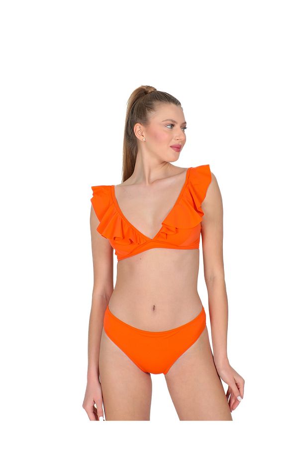 Volanlı Bikini Takımı Oranj - 8