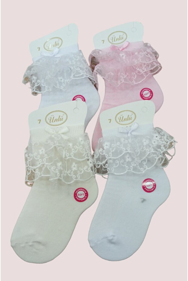 Children's Socks Lace Pairs 4 Pairs