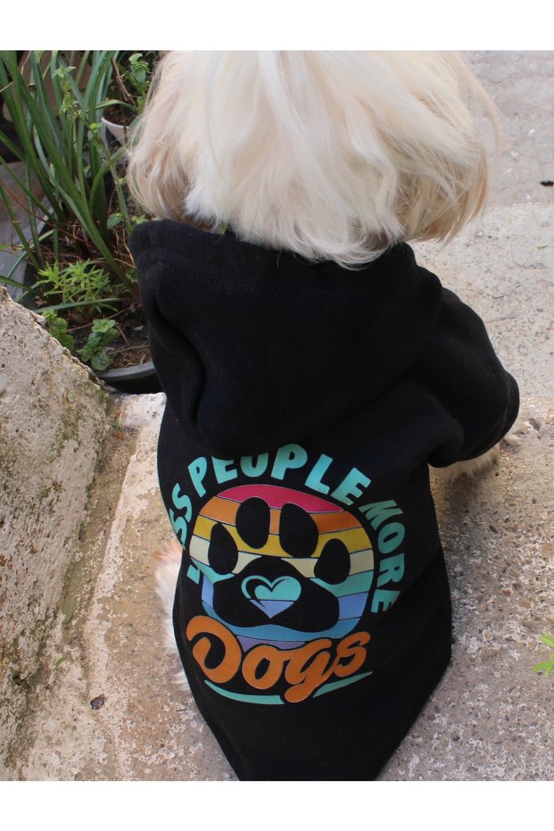 More Dogs Black Dog and Cat Outfit & Dress Hooded Sweatshirt Hoodie