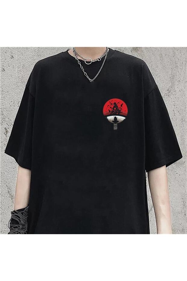 Uchiha Clan Printed - Black Unisex Oversize T-shirt