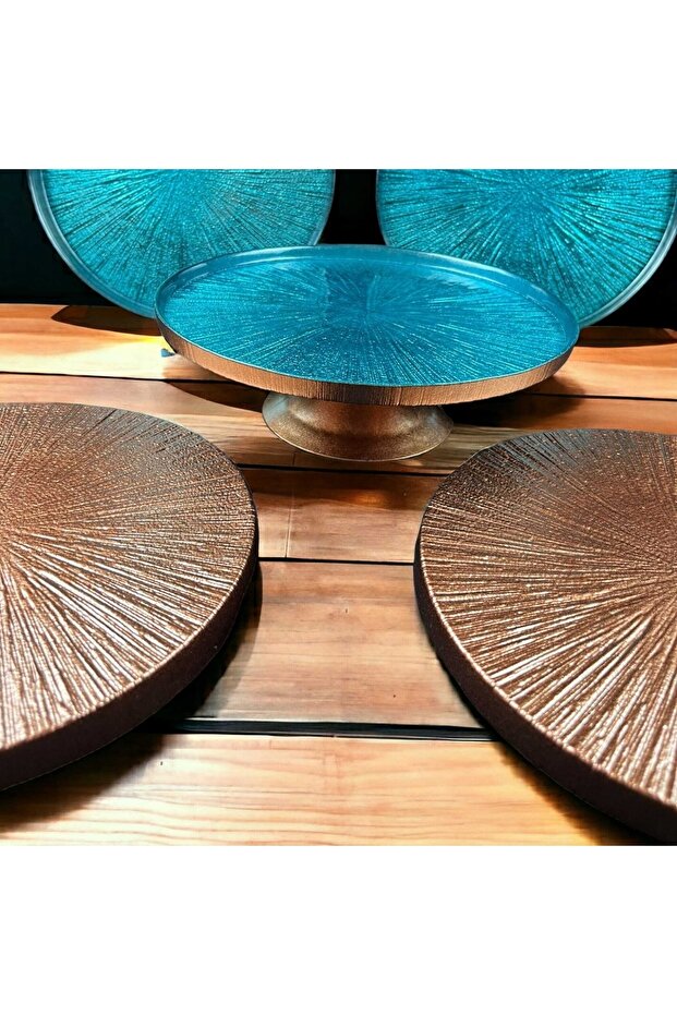 Glass Cake Plate and Cake Stand Cake Set - 4