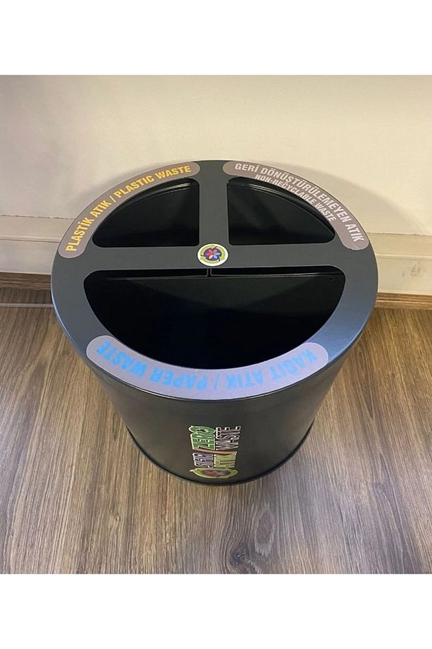 Masa Altı Geri Dönüşüm Kutusu Ofis Çöp Kutusu Metal Sıfır Atık Çöp Kovası Plastik Kağıt Atık Kutusu - 5