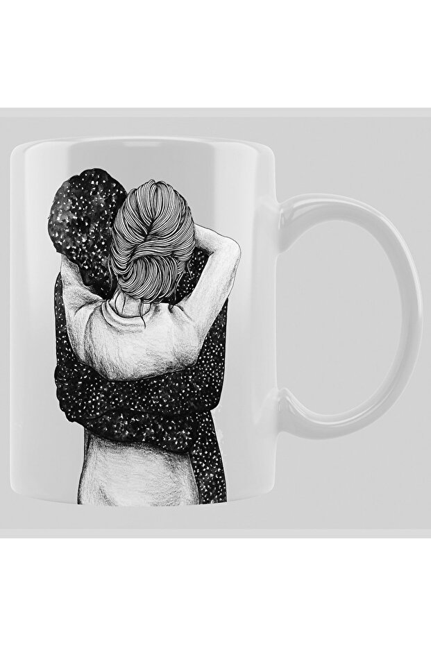 كوب بتصميم عاشق أبيض