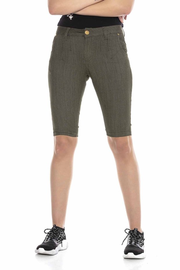 Women's Khaki Long Shorts
