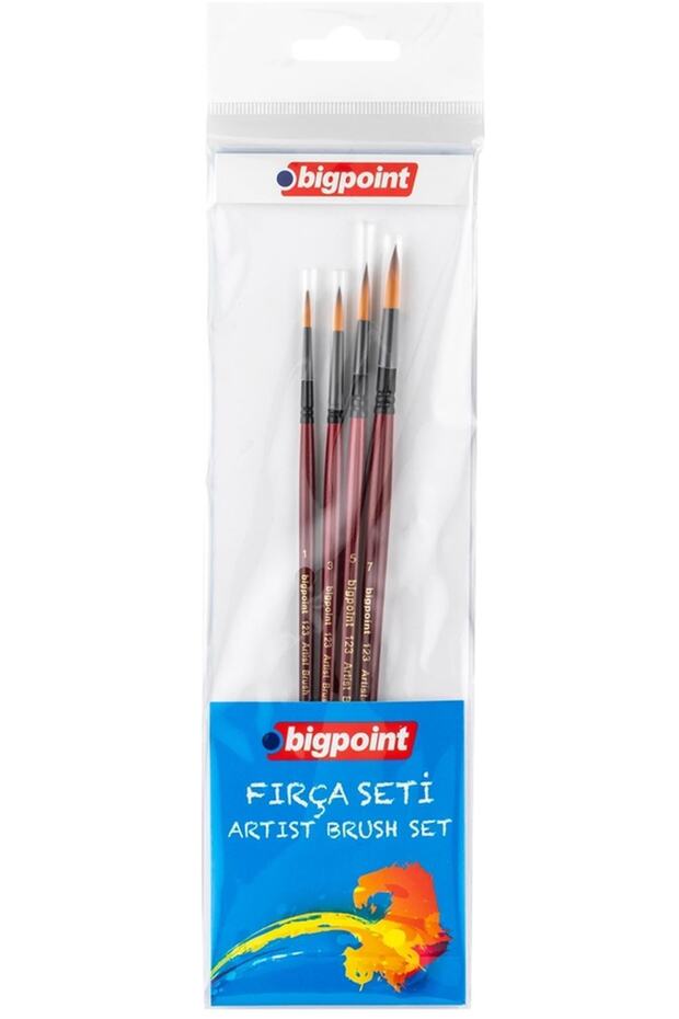 123 Series Synthetic Bristle Round Brush Set 4 Pieces Blister