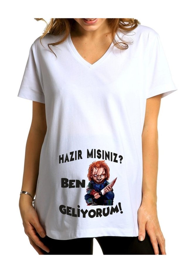 Chucky Baby Are You Ready I'm Coming Printed Maternity T-Shirt