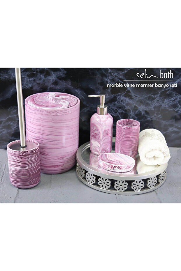 Marble Vişne Banyo Seti - 1