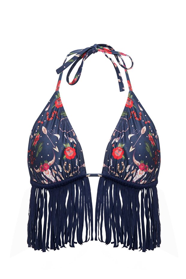 Baskılı Toro Üçgen Bikini Üstü - 4