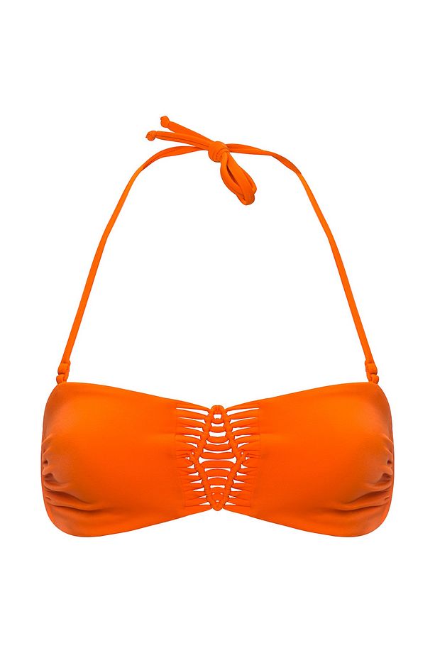 Kadın Turuncu Basic Macrame Bikini Üstü PPBSMCTP17IY - 3