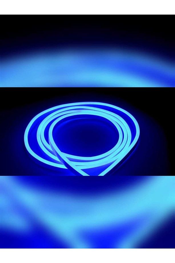 Mutfak Tezgah Arası Neon Led 12v Mavi Renk 1 Mt Şerit Led Trafolu Tak Fişe Calistir - 1