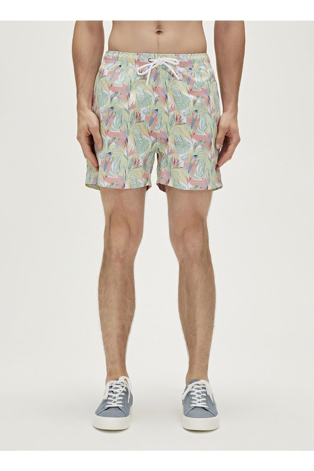 White Men's Shorts Swimwear 23.01.09.006_Parrot Swimshort