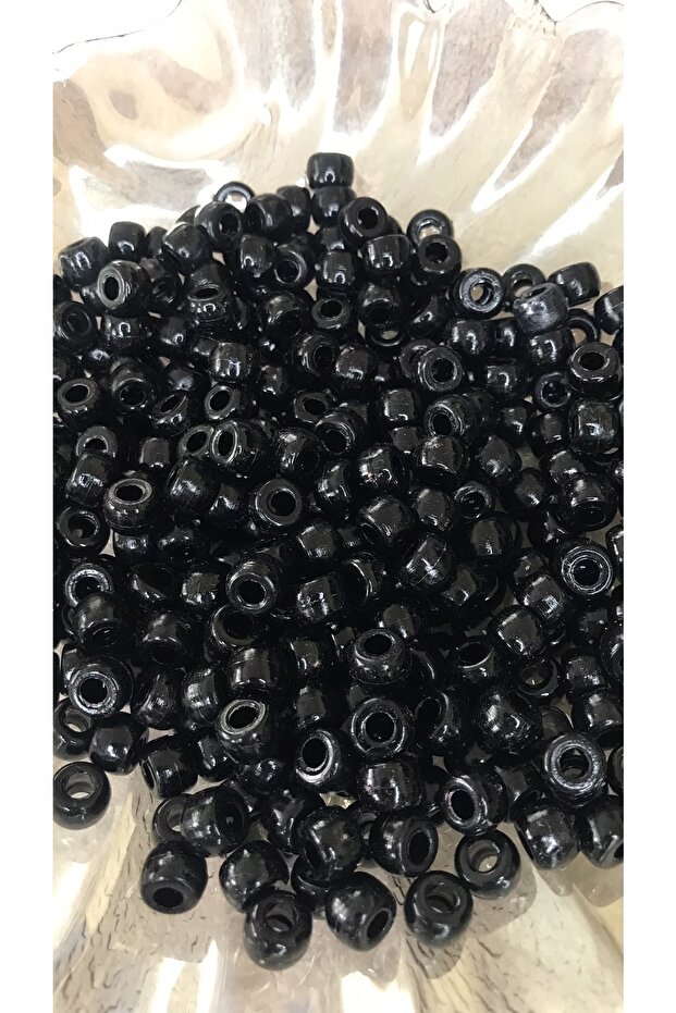 Black Plastic Beads 200pcs - 2