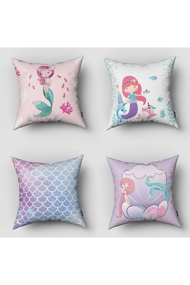 Children's Room Digital Printed 4-Piece Throw Pillow Covers and Pillow Covers Model 00039