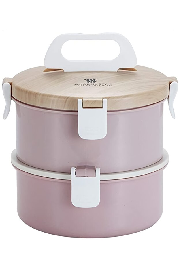 Portable Two-Layer 304 Stainless Steel Food Box Expedition Bowl 1600ml Vgn008